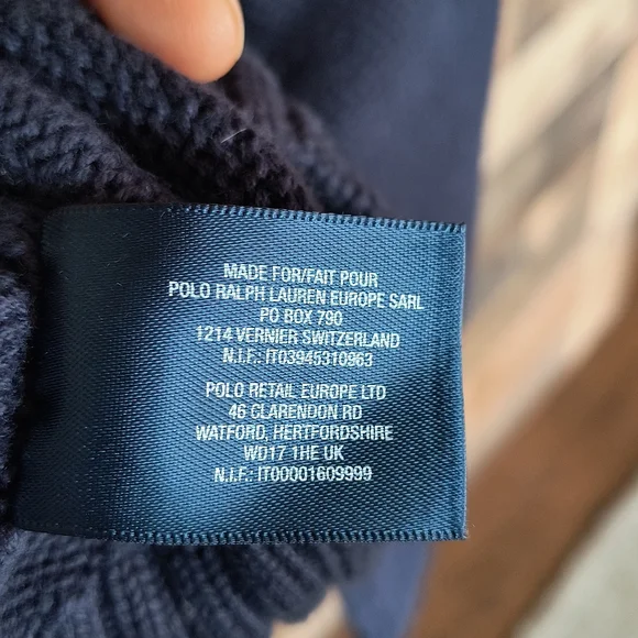 Polo Ralph Lauren Quarter Zip Pullover Knit Sweater Navy Blue Big Pony Sz 5 Boy